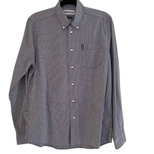 Barbour Black/White Micro Gingham Tailored Fit Shirt S